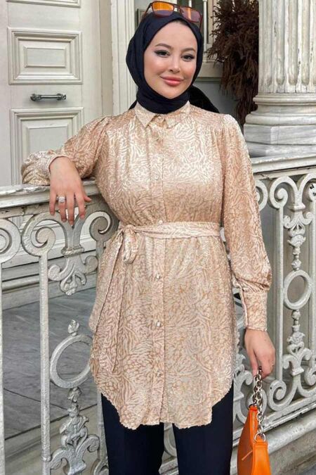 Beige Modest Top 92671BEJ - NEVA STYLE