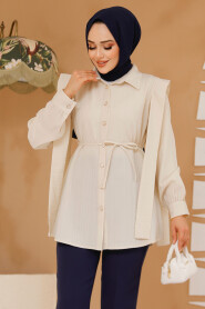 Beige Modest Tunic 10131BEJ - 2