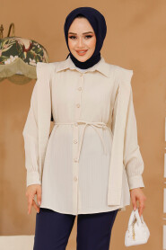 Beige Modest Tunic 10131BEJ - 3