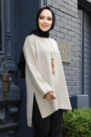 Beige Modest Tunic 40432BEJ - 1