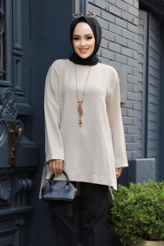 Beige Modest Tunic 40432BEJ - 2