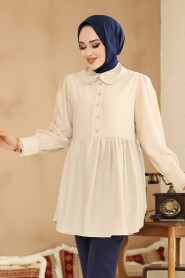 Beige Modest Tunic 40691BEJ - 2