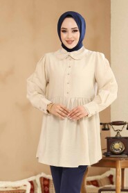 Beige Modest Tunic 40691BEJ - 3