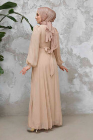 Beige Modest Wedding Dress 4448BBEJ - 5