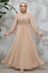 Beige Modest Wedding Dress 4448BBEJ - 2