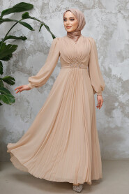 Beige Modest Wedding Dress 4448BBEJ 