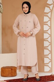 Beige Plus Size Dual Suit 12082BEJ - 3