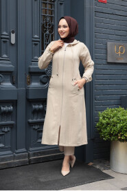 Beige Women Coat 539BEJ - 3