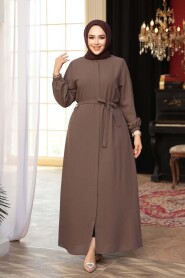 Belted Mink Modest Abaya 26391V - 2