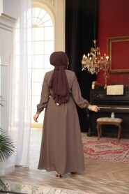 Belted Mink Modest Abaya 26391V - 3