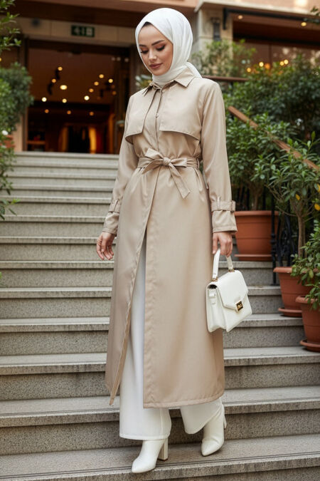 Belted Mink Modest Trench Coat 10700V - 