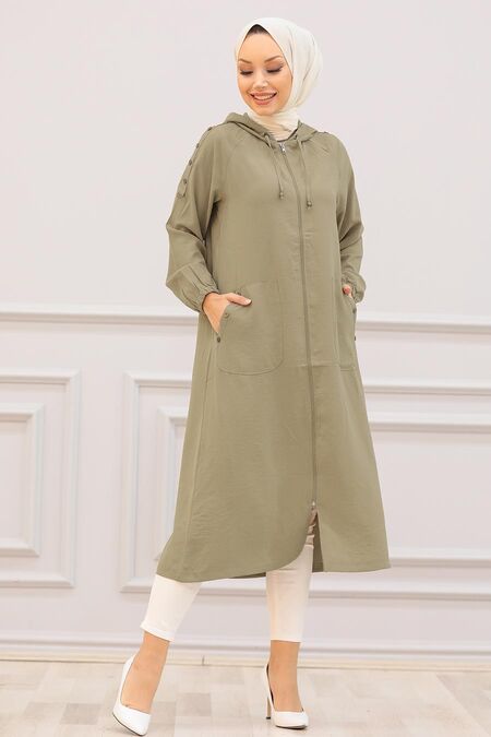 Biscuit Hijab Coat 14650BS - NEVA STYLE