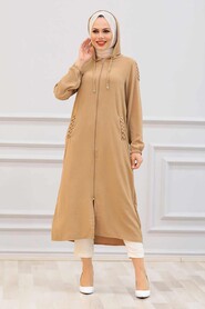 Biscuit Hijab Coat 15630BS - 1