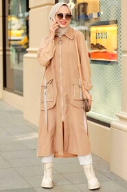 Biscuit Hijab Coat 19228BS - 3