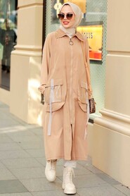 Biscuit Hijab Coat 19228BS - 1