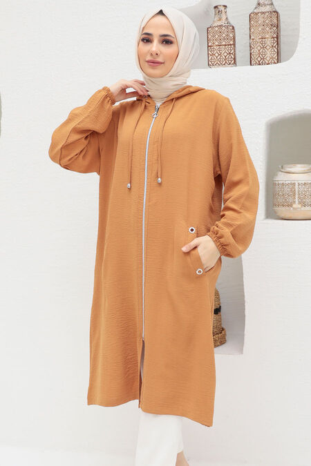 Biscuit Hijab Coat 2585BS - NEVA STYLE