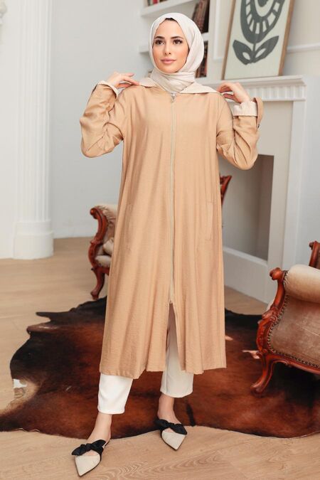 Biscuit Hijab Coat 4104BS - NEVA STYLE