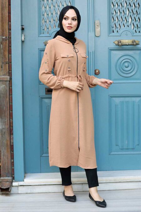 Biscuit Hijab Coat 502BS - NEVA STYLE