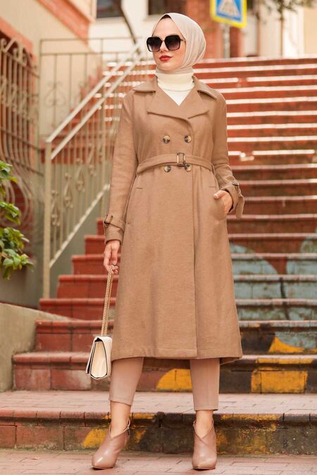 Biscuit Hijab Coat 5661BS - NEVA STYLE