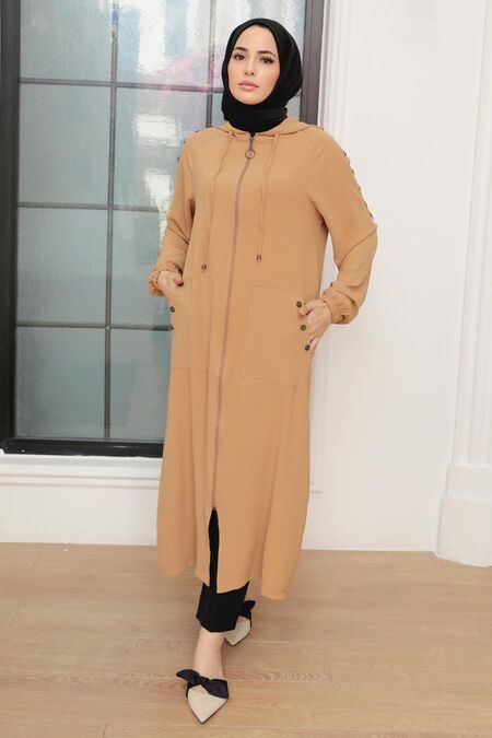 Biscuit Hijab Coat 6298BS - NEVA STYLE