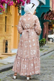 Biscuit Hijab Dress 1475BS - 2