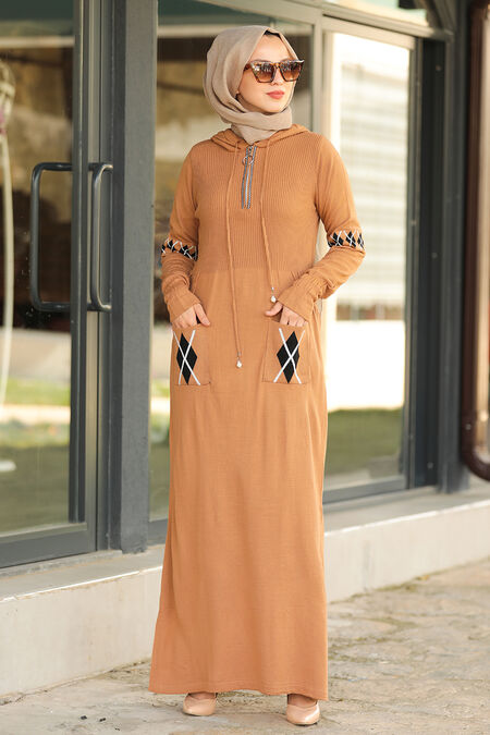Biscuit Hijab Dress 2243BS - NEVA STYLE