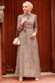 Biscuit Hijab Dress 27920BS - 1