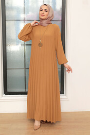 Biscuit Hijab Dress 30280BS - NEVA STYLE