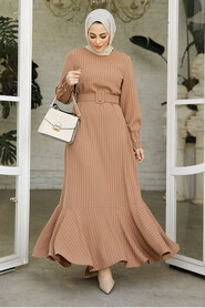 Biscuit Hijab Dress 51911BS - 3