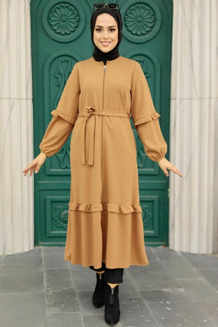 Biscuit Hijab Dress 5812BS - NEVA STYLE