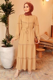 Biscuit Hijab Dress 63250BS - 1