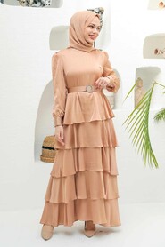  Biscuit Turkish Hijab Muslim Evening Dress 3037BS - 1