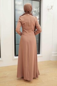  Modern Biscuit Islamic Bridesmaid Dress 32671BS - 2