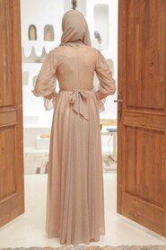  Biscuit Turkish Hijab Bridesmaid Dress 5367BS - 2