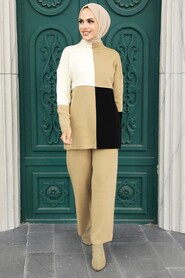 Biscuit Hijab Knitwear Double Suit 23410BS - 1