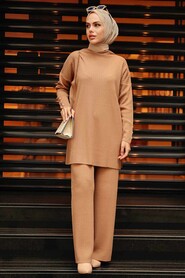 Biscuit Hijab Knitwear Double Suit 3398BS - 1