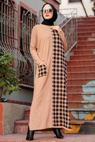 Biscuit Hijab Knitwear Dress 30503BS - 1