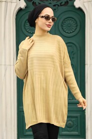 Biscuit Hijab Knitwear Poncho 3404BS - 3
