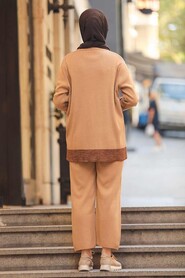 Biscuit Hijab Knitwear Suit 23081BS - 2