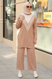 Biscuit Hijab Knitwear Suit Dress 21692BS - 1
