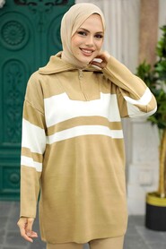 Biscuit Hijab Knitwear Tunic 26961BS - 2