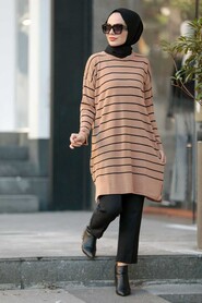 Biscuit Hijab Knitwear Tunic 33770BS - 1