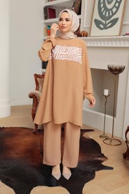 Biscuit Hijab Suit Dress 7687BS - 1