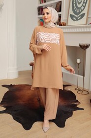 Biscuit Hijab Suit Dress 7687BS - 2