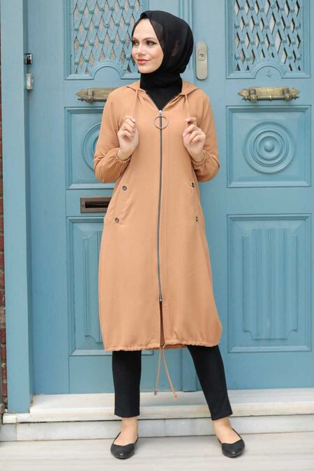 Biscuit Hijad Coat 539BS - NEVA STYLE