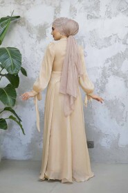 Biscuit Modest Evening Gown 4823BS - 4