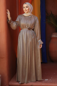 Biscuit Modest Gown 25261BS - 1