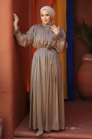 Biscuit Modest Gown 25261BS - 2