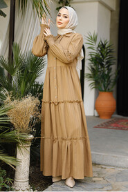 Biscuit Modest Long Dress 4421BS - 2