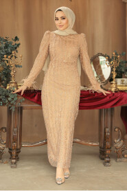 Biscuit Modest Prom Dress 52052BS - 1